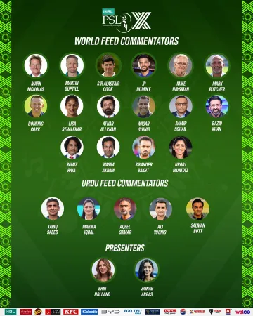 PSL commentators 2025 PSL X 2025